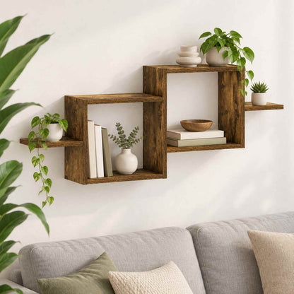 Wall Shelf Smoked Oak 95 x 17 x 37 cm Engineered Wood