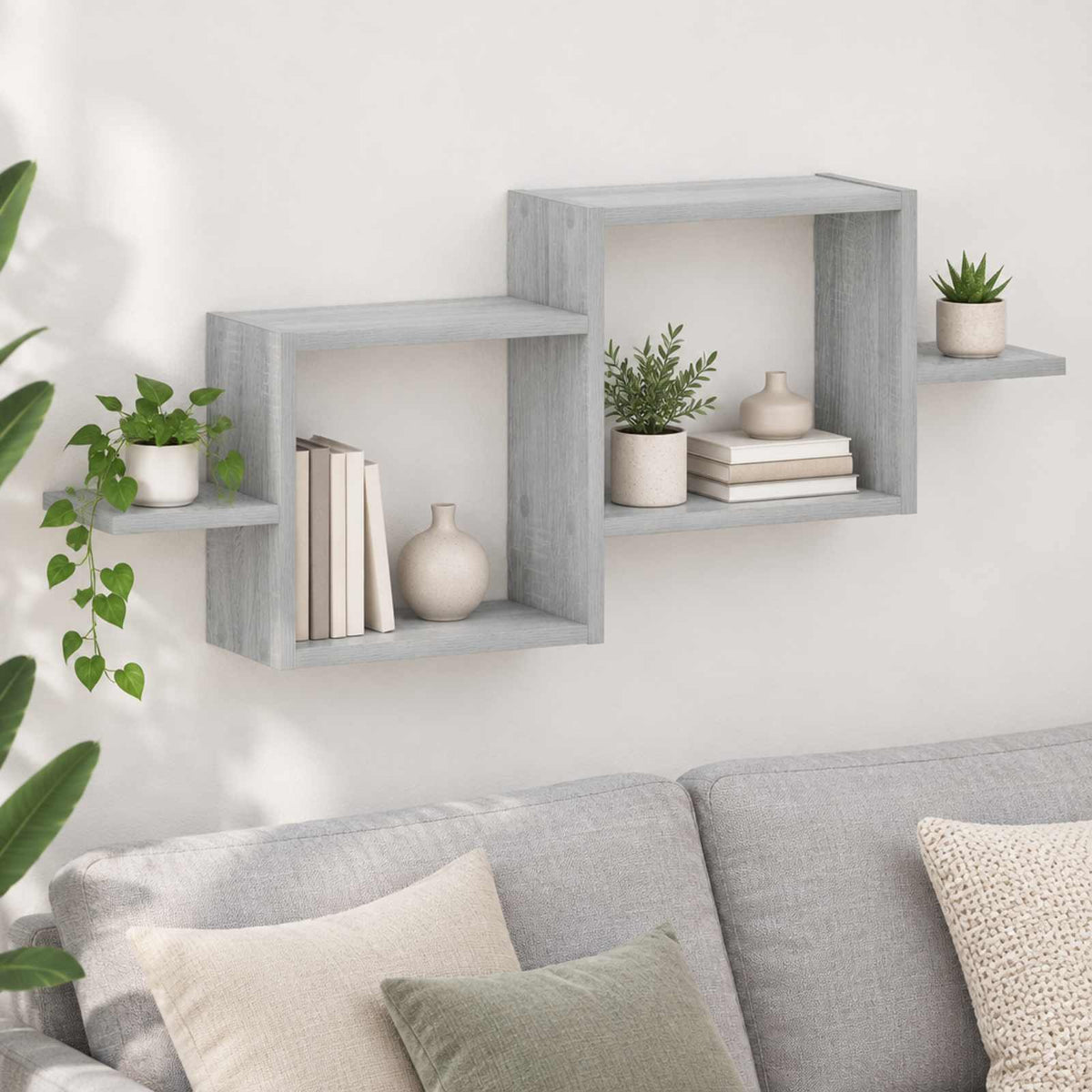Wall Shelf Grey Sonoma 95 x 17 x 37 cm Engineered Wood