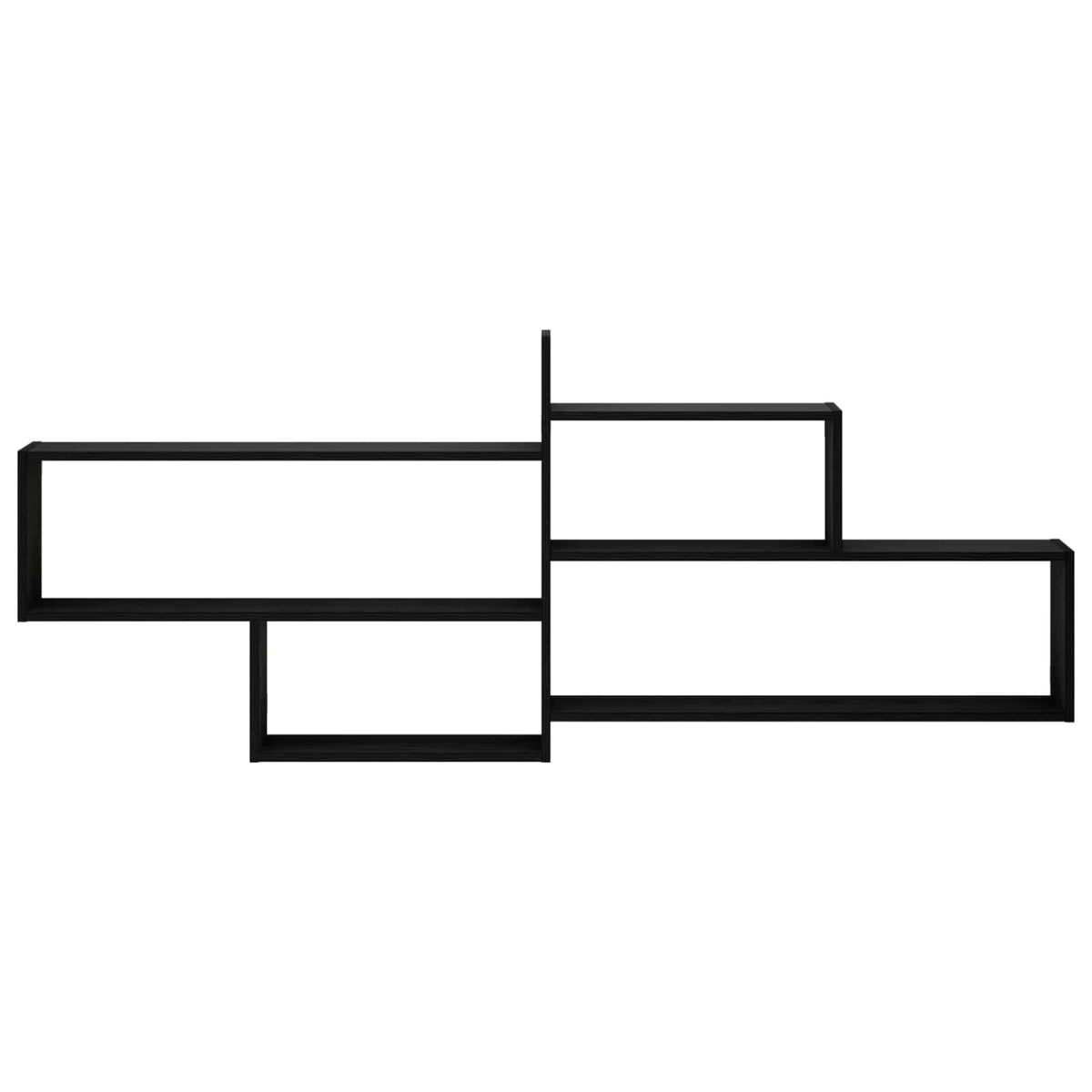 Wall Shelf Black Oak 168.5 x 17 x 68 cm Engineered Wood