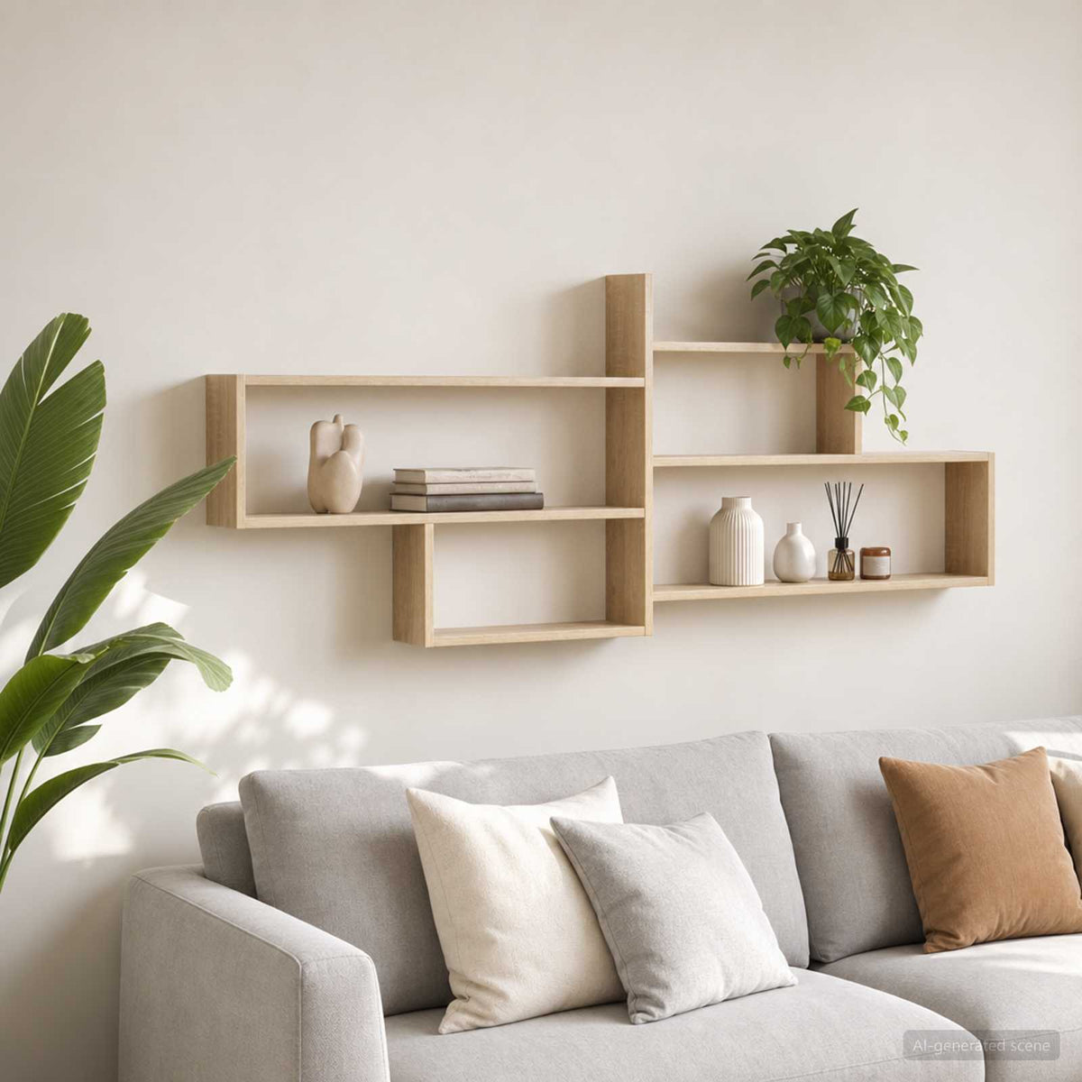 Wall Shelf Sonoma Oak 168.5 x 17 x 68 cm Engineered Wood