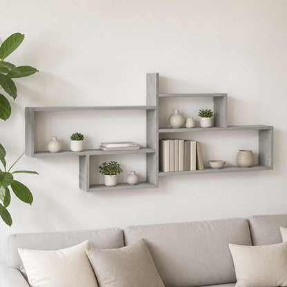 Wall Shelf Concrete Grey 168.5 x 17 x 68 cm Engineered Wood