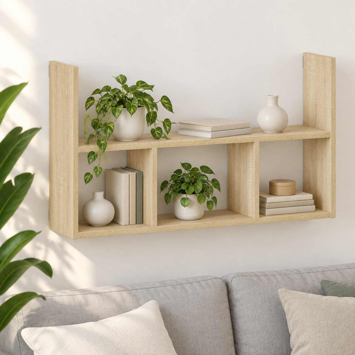Wall Shelf Sonoma Oak 78.5 x 17 x 45 cm Engineered Wood