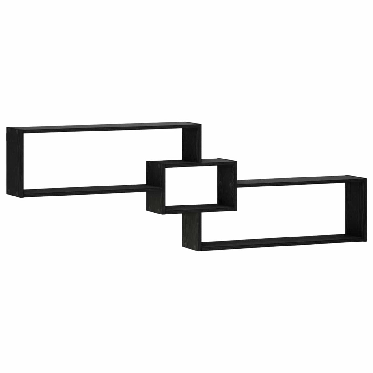 Wall Shelf Black Oak 158 x 17 x 53 cm Engineered Wood