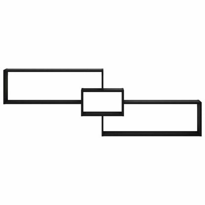Wall Shelf Black Oak 158 x 17 x 53 cm Engineered Wood