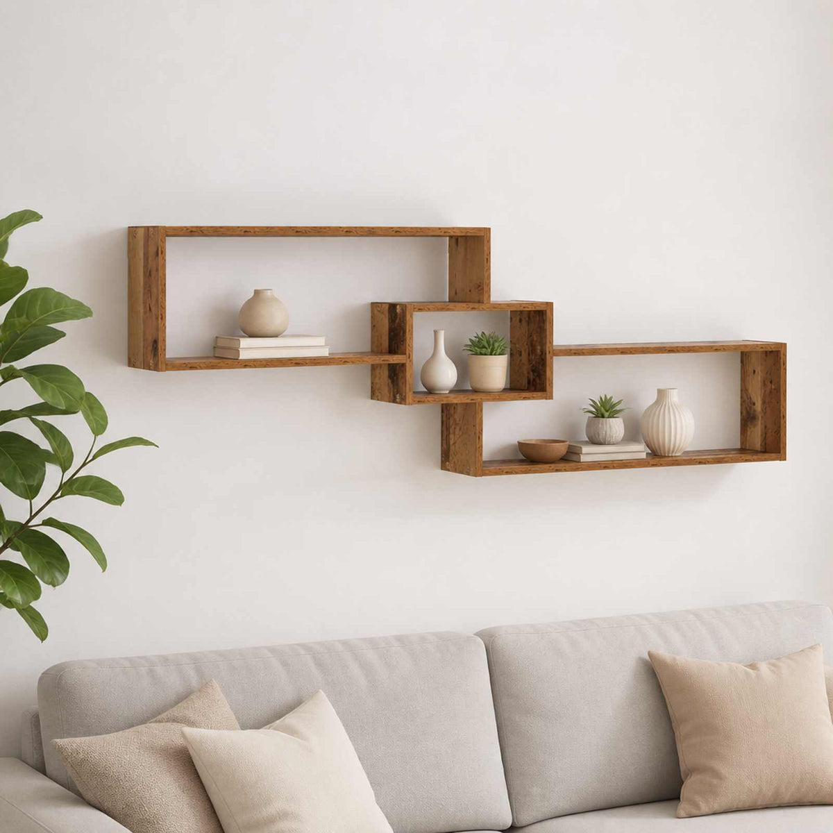 Wall Shelf Old Wood 158 x 17 x 53 cm Engineered Wood