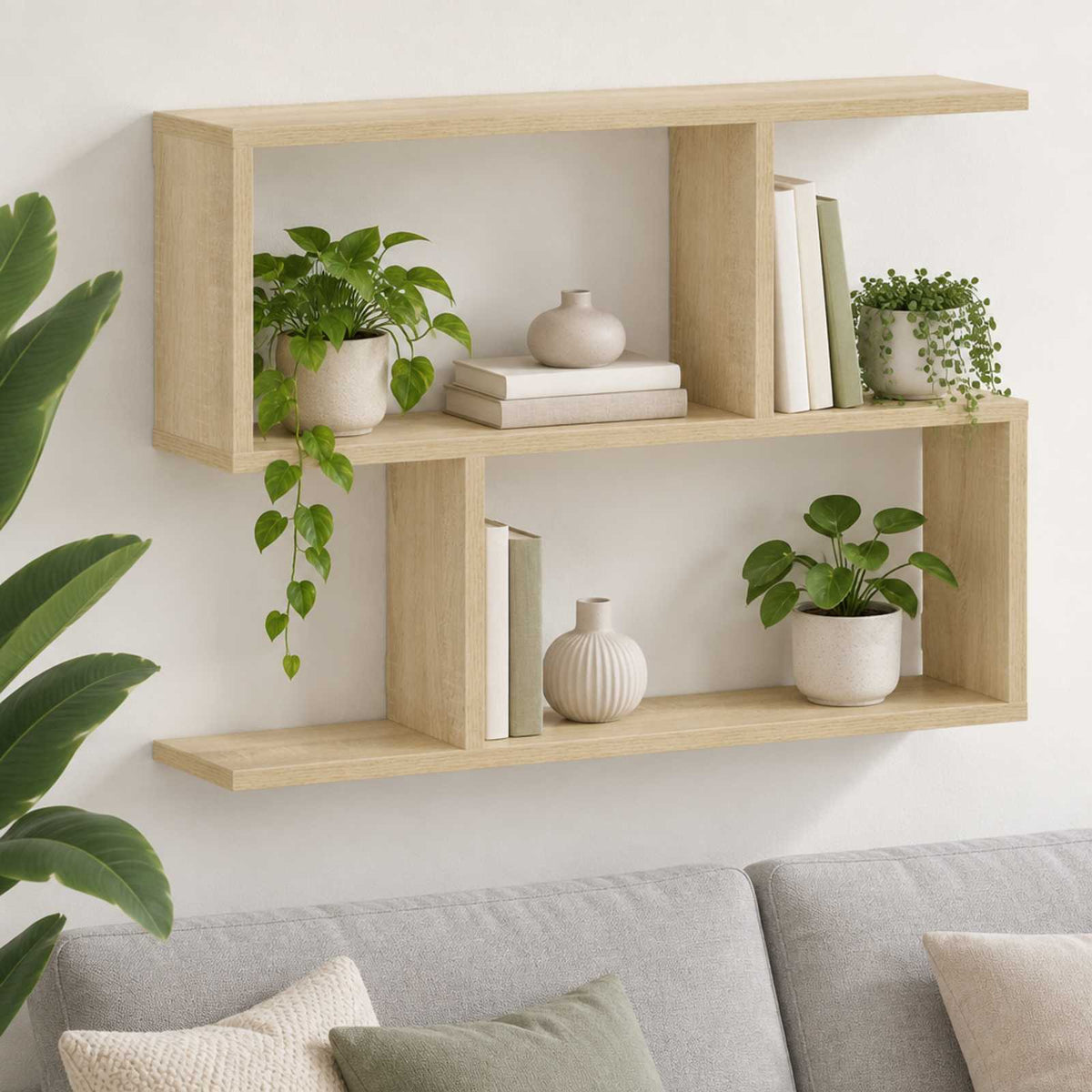 Wall Shelf Sonoma Oak 72 x 17 x 55.5 cm Engineered Wood