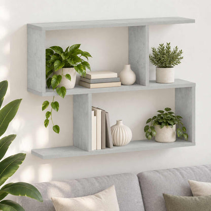 Wall Shelf Concrete Grey 72 x 17 x 55.5 cm Engineered Wood
