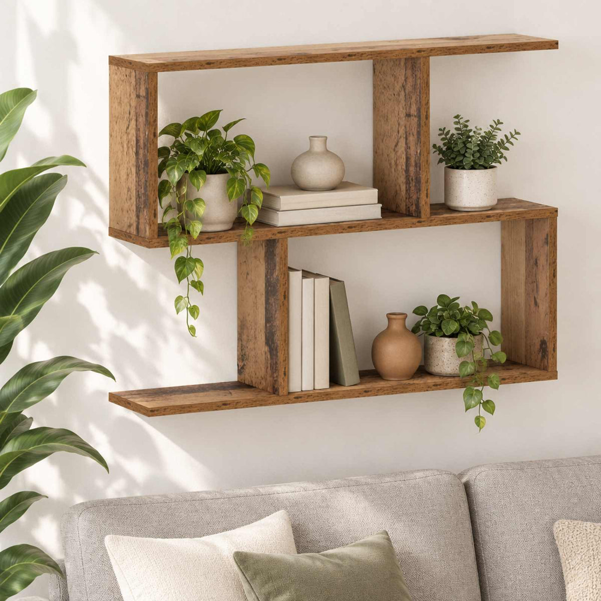 Wall Shelf Oak Wood 72 x 17 x 55.5 cm Engineered Wood