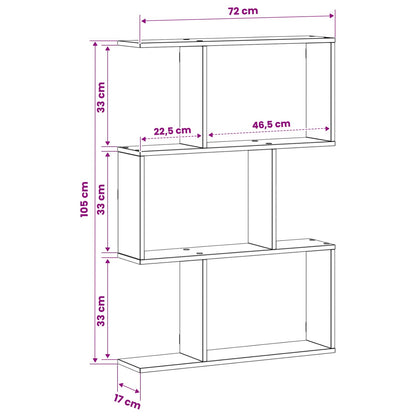 Wall Shelf White 72 x 17 x 105 cm Engineered Wood