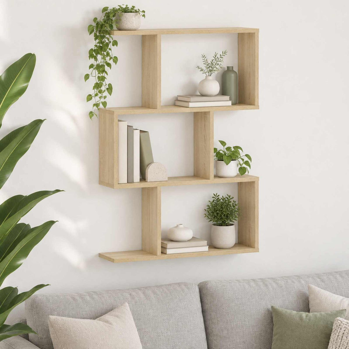 Wall Shelf Sonoma Oak 72 x 17 x 105 cm Engineered Wood