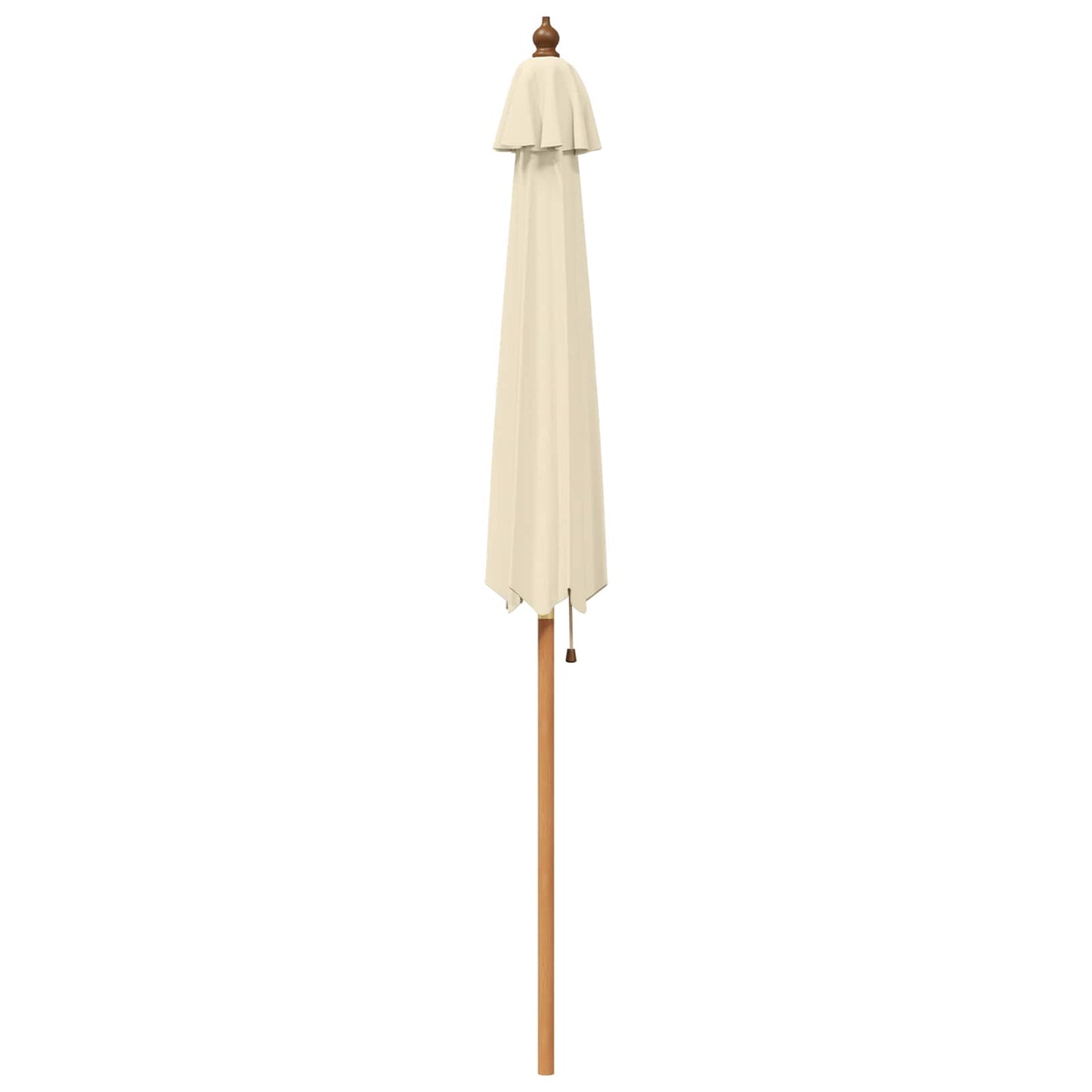 Garden Parasol Ø 240 x 237 cm Solid Eucalyptus Wood Cream White