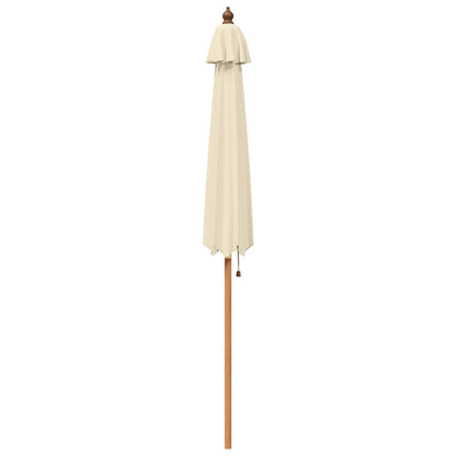 Garden Parasol Ø 270 x 248 cm Solid Eucalyptus Wood Cream White