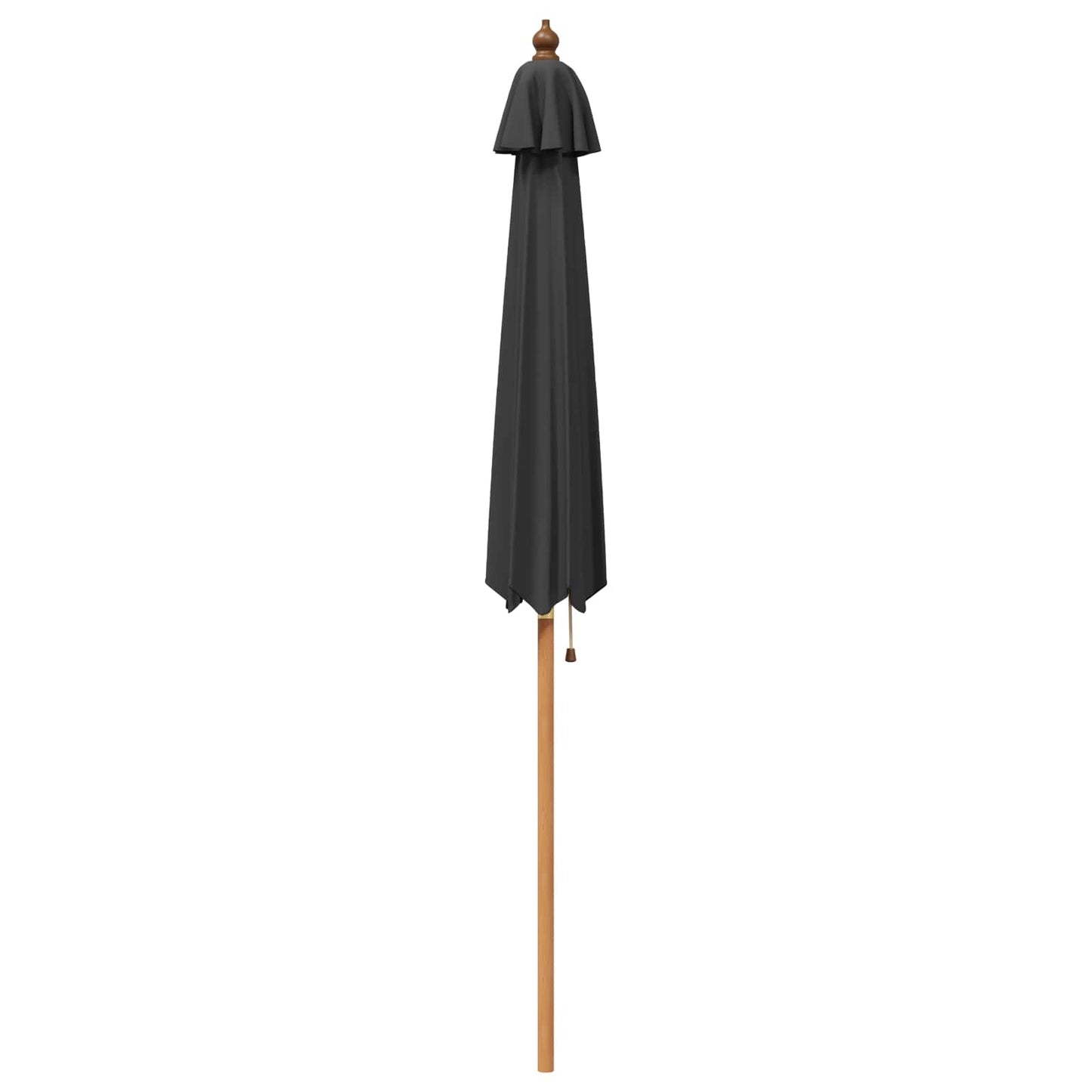 Garden Parasol Ø 210 x 237 cm Solid Eucalyptus Wood Anthracite