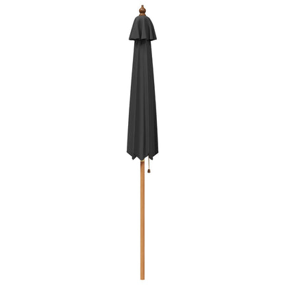 Garden Parasol Ø 240 x 237 cm Solid Eucalyptus Wood Anthracite