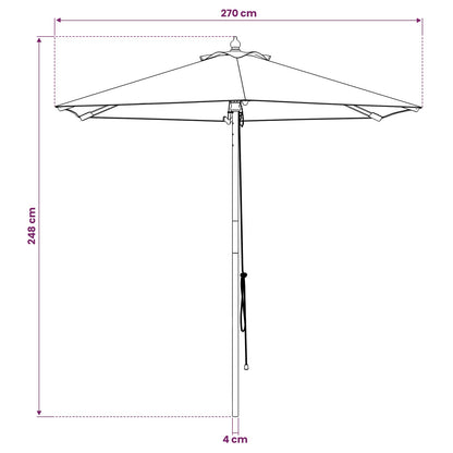 Garden Parasol Ø 270 x 248 cm Solid Eucalyptus Wood Anthracite