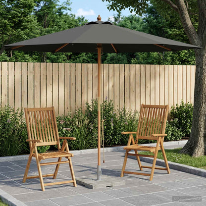 Garden Parasol Ø 300 x 248 cm Solid Eucalyptus Wood Anthracite