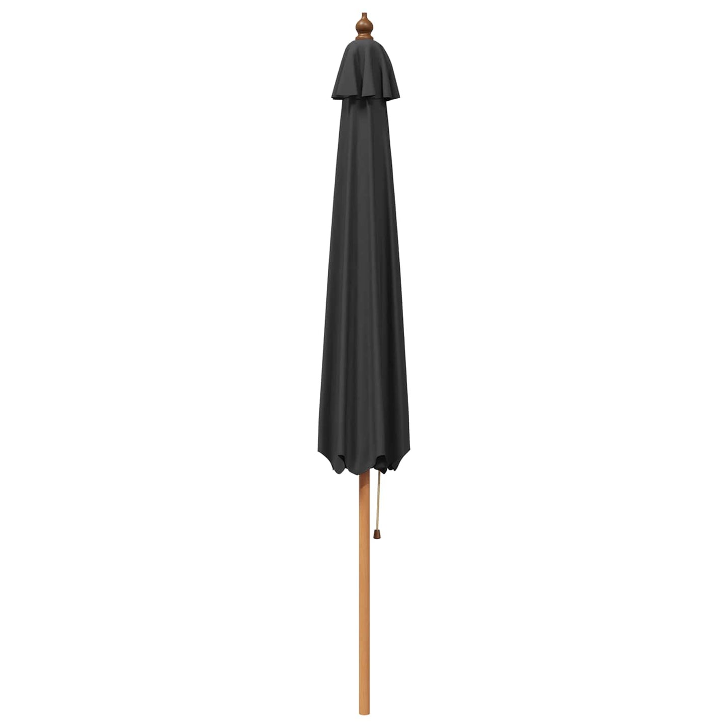 Garden Parasol Ø 300 x 248 cm Solid Eucalyptus Wood Anthracite