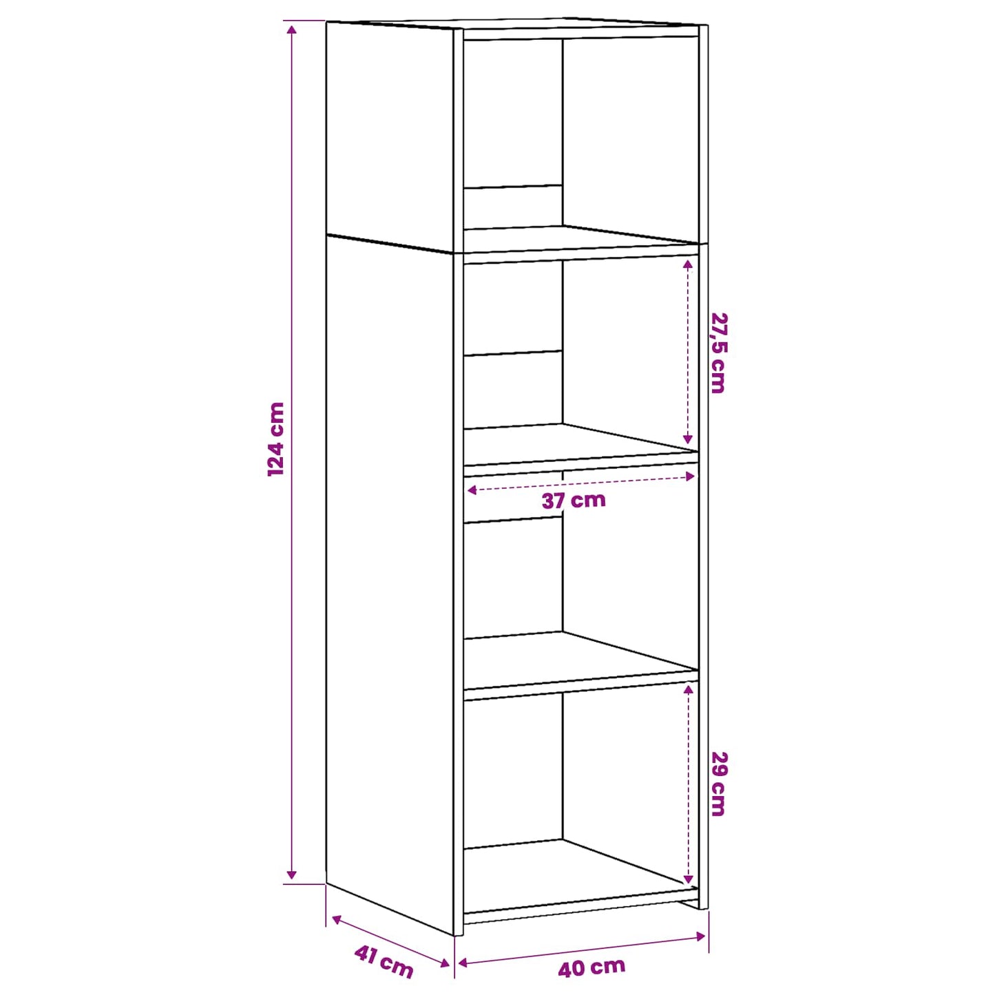 Highboard Artisan Oak 40 x 41 x 124 cm Engineered Wood