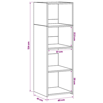 Highboard Black Oak 40 x 41 x 124 cm Engineered Wood