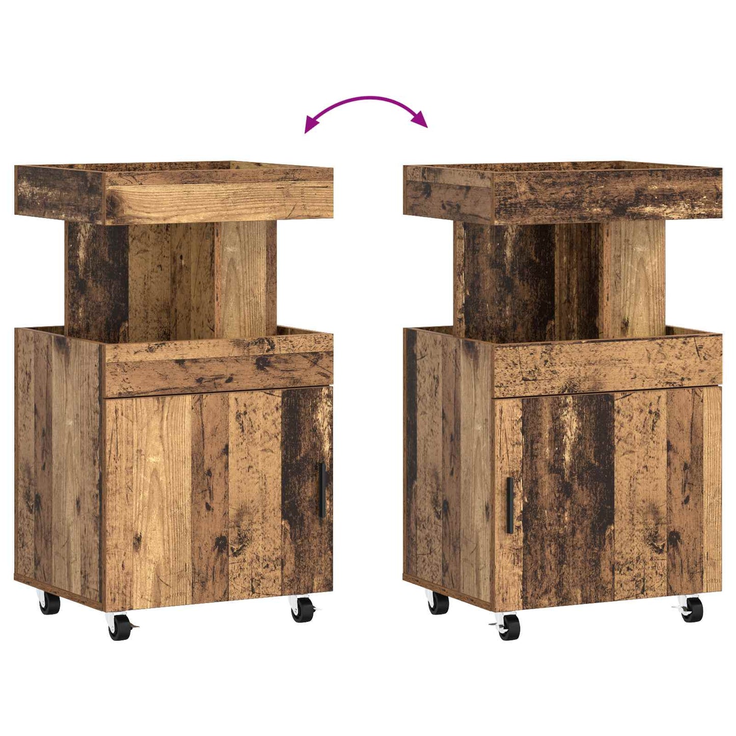 Bar Cart Old Wood 50 x 41 x 89 cm Engineered Wood