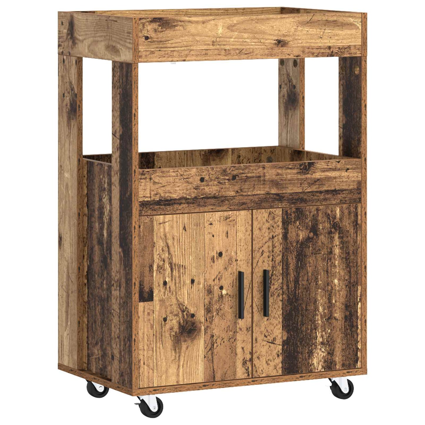 Bar Cart Old Wood 60 x 39.5 x 89 cm Engineered Wood