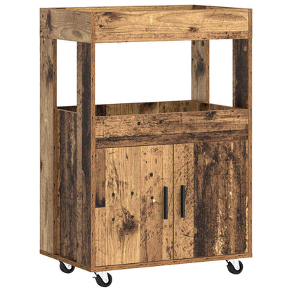 Bar Cart Old Wood 60 x 39.5 x 89 cm Engineered Wood