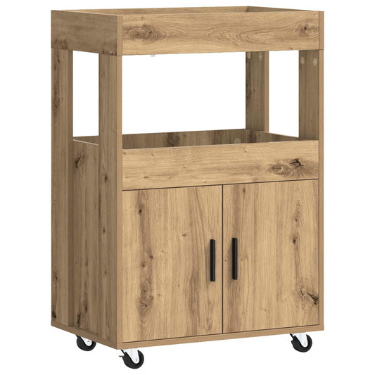 Bar Cart Artisan Oak 60 x 39.5 x 89 cm Engineered Wood