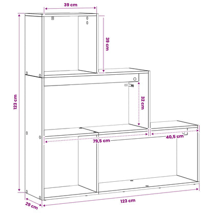 Room Divider Bookcase 123 x 29 x 123 cm Engineered Wood