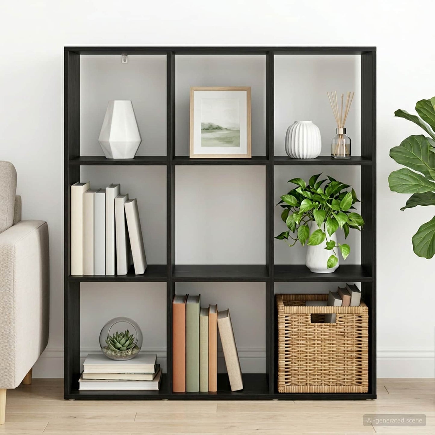 Book Cabinet 102 x 29 x 103.5 cm Engineered Wood Black Oak