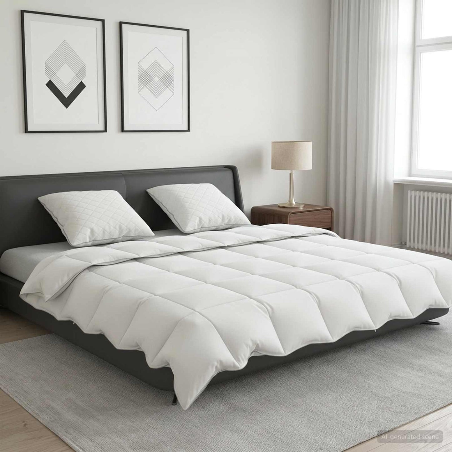 90% Goose Down Duvet Set FULDA 3 pcs 200 x 200 cm Summer White