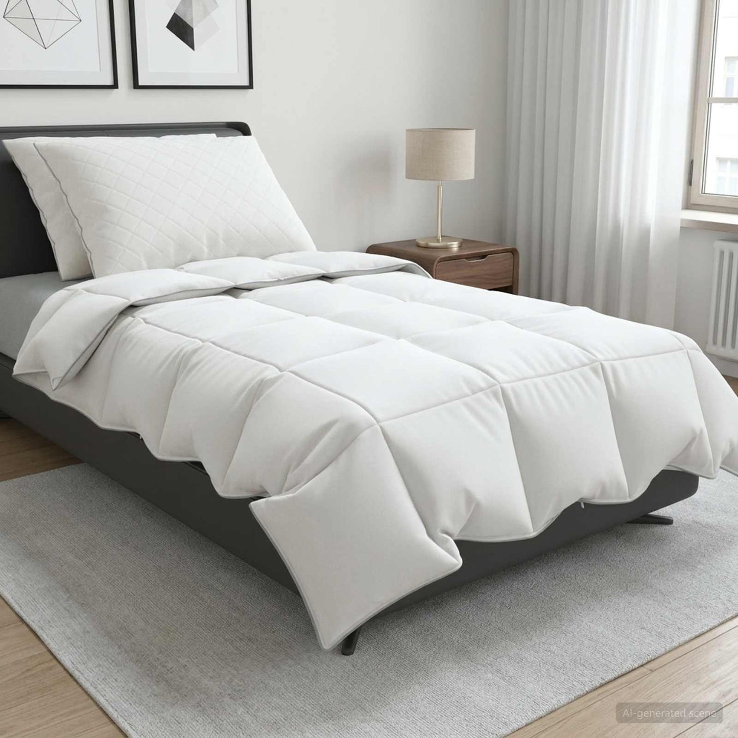 90% Goose Down Duvet Set FULDA 3 pcs 155 x 220 cm Summer White