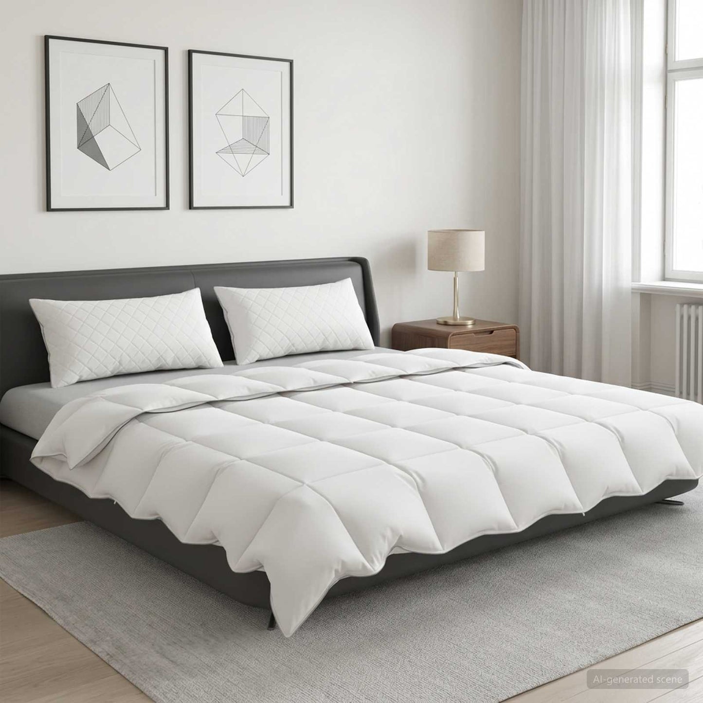 90% Goose Down Duvet Set FULDA 3 pcs 200 x 220 cm Summer White