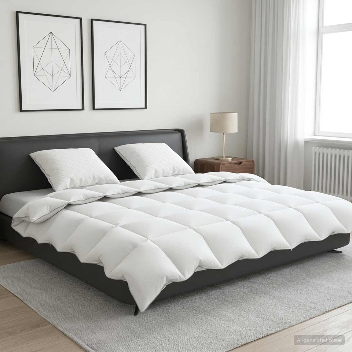 90% Goose Down Duvet Set FULDA 3 pcs 200 x 240 cm Winter White