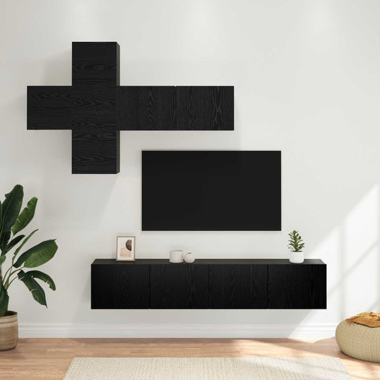 TV Cabinet Set 8 pcs Engineered Wood