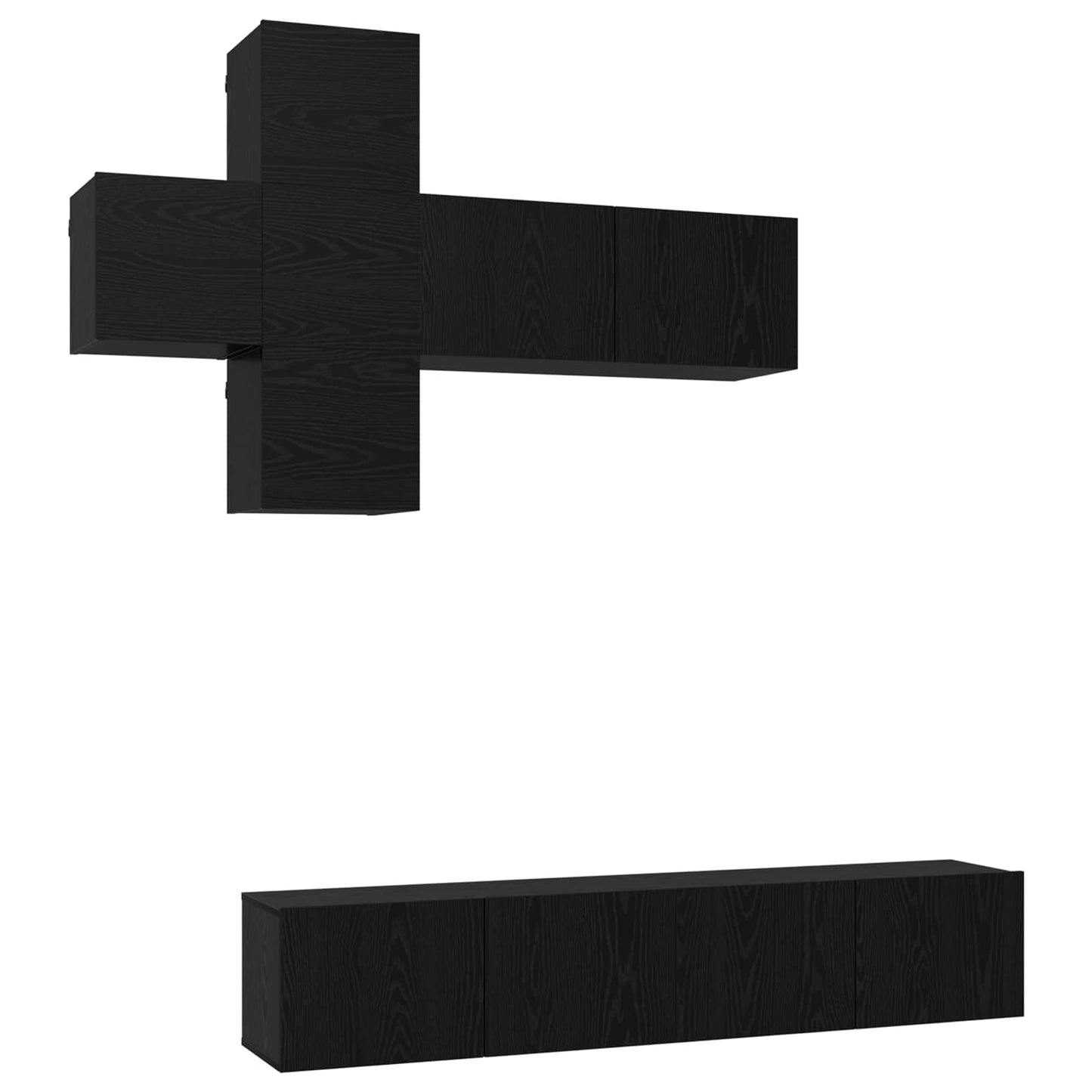 TV Cabinet Set Wall-mounted 3 pcs Engineered Wood