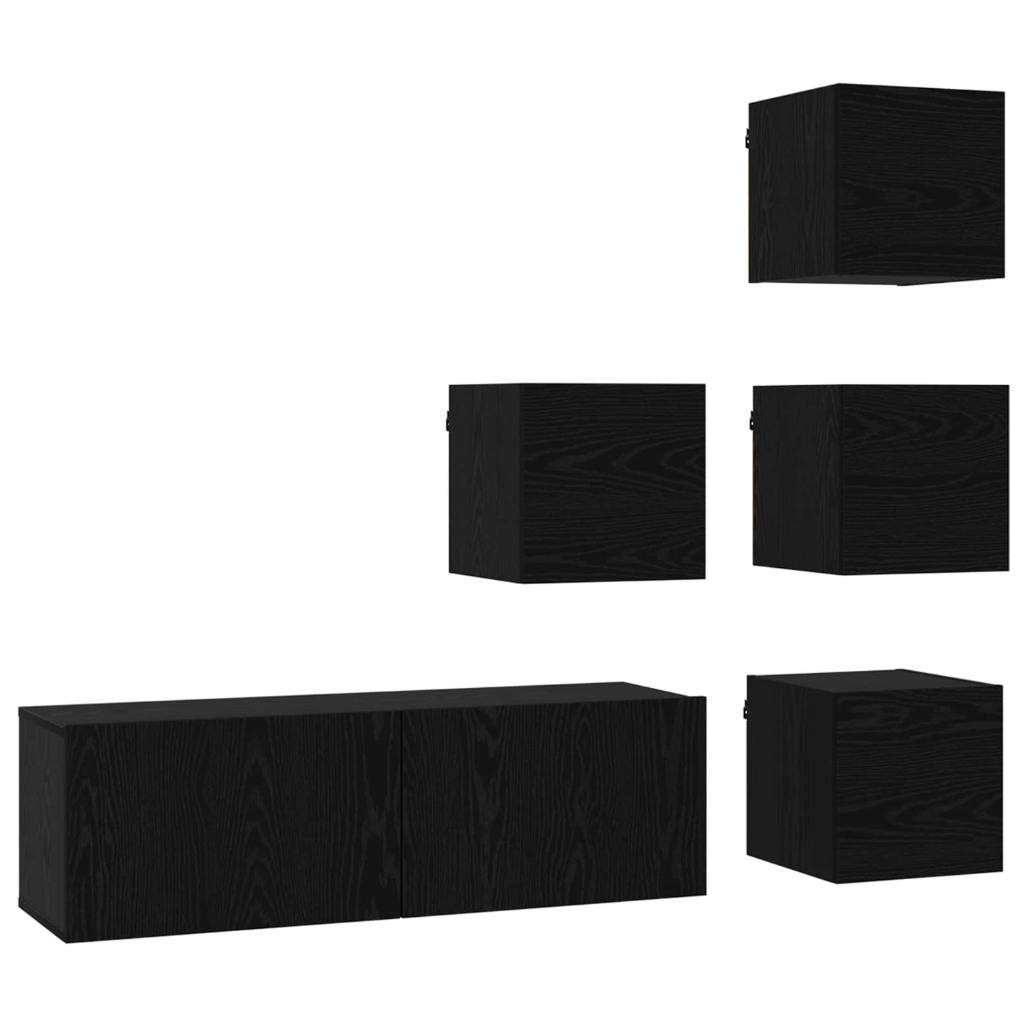 TV Cabinet Set 5 pcs 100 x 30 x 30 cm Black Oak Engineered Wood