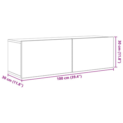 TV Cabinet Set 8 pcs 100 x 30 x 30 cm Black Oak Engineered Wood