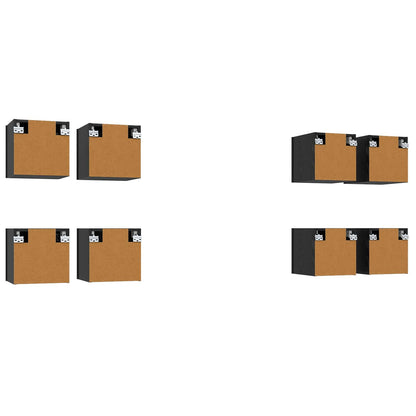 Wall Mounted TV Cabinet 8 pcs Black Oak 30.5 x 30 x 30 cm