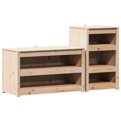 Outdoor Kitchen Cabinet MEPPEL 2 pcs Natural Douglas