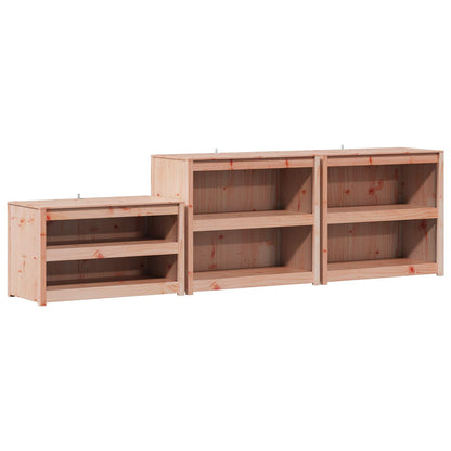 Outdoor Kitchen Cabinet MEPPEL 3 pcs White Solid Pine Wood