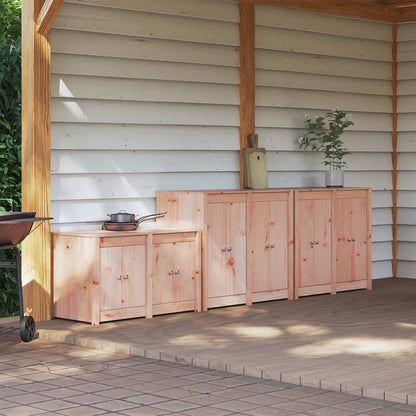 Outdoor Kitchen Cabinet MEPPEL 3 pcs White Solid Pine Wood