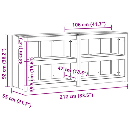 Outdoor Kitchen Cabinet MEPPEL 2 pcs White 212 x 55 x 92 cm