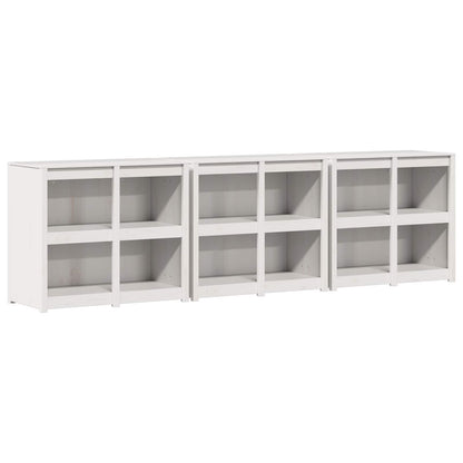 Outdoor Kitchen Cabinet MEPPEL 3 pcs White Solid Pine Wood