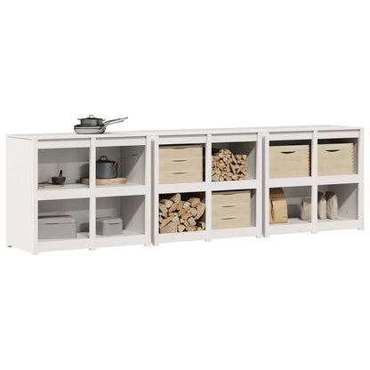Outdoor Kitchen Cabinet MEPPEL 3 pcs White Solid Pine Wood