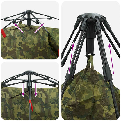 Fishing Tent Quick Release 4-Person Light Camouflage