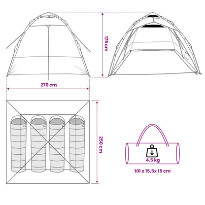 Fishing Tent Quick Release 4-Person Light Camouflage