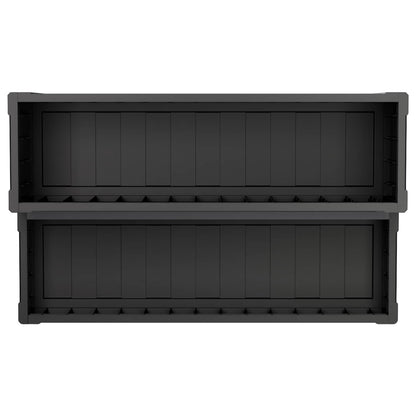 Hot Tub Step with Storage 2-Step Brown and Grey 93 x 57 x 35 cm
