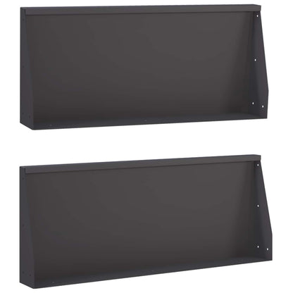 Retaining Wall 2 pcs 100 x 12 x 30 cm Steel Black