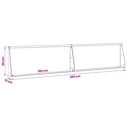 Retaining Wall 2 pcs 100 x 12 x 30 cm Steel Black