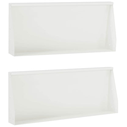 Retaining Wall 2 pcs 100 x 12 x 30 cm Steel White